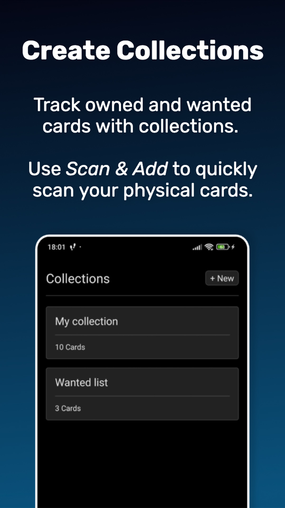 Die Übersicht der Kartensammlung wird angezeigt