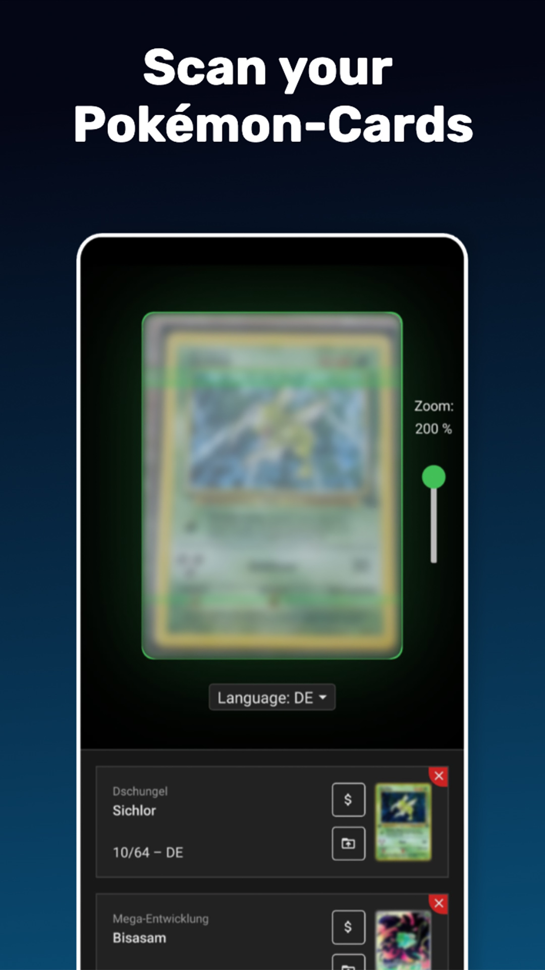 Der Scanner der App wird verwendet